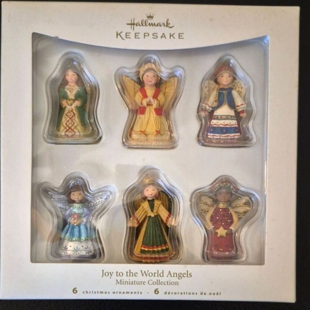 Hallmark Joy to the World Angels 6 Miniature Ornaments 2007 Keepsake NIB NOS
